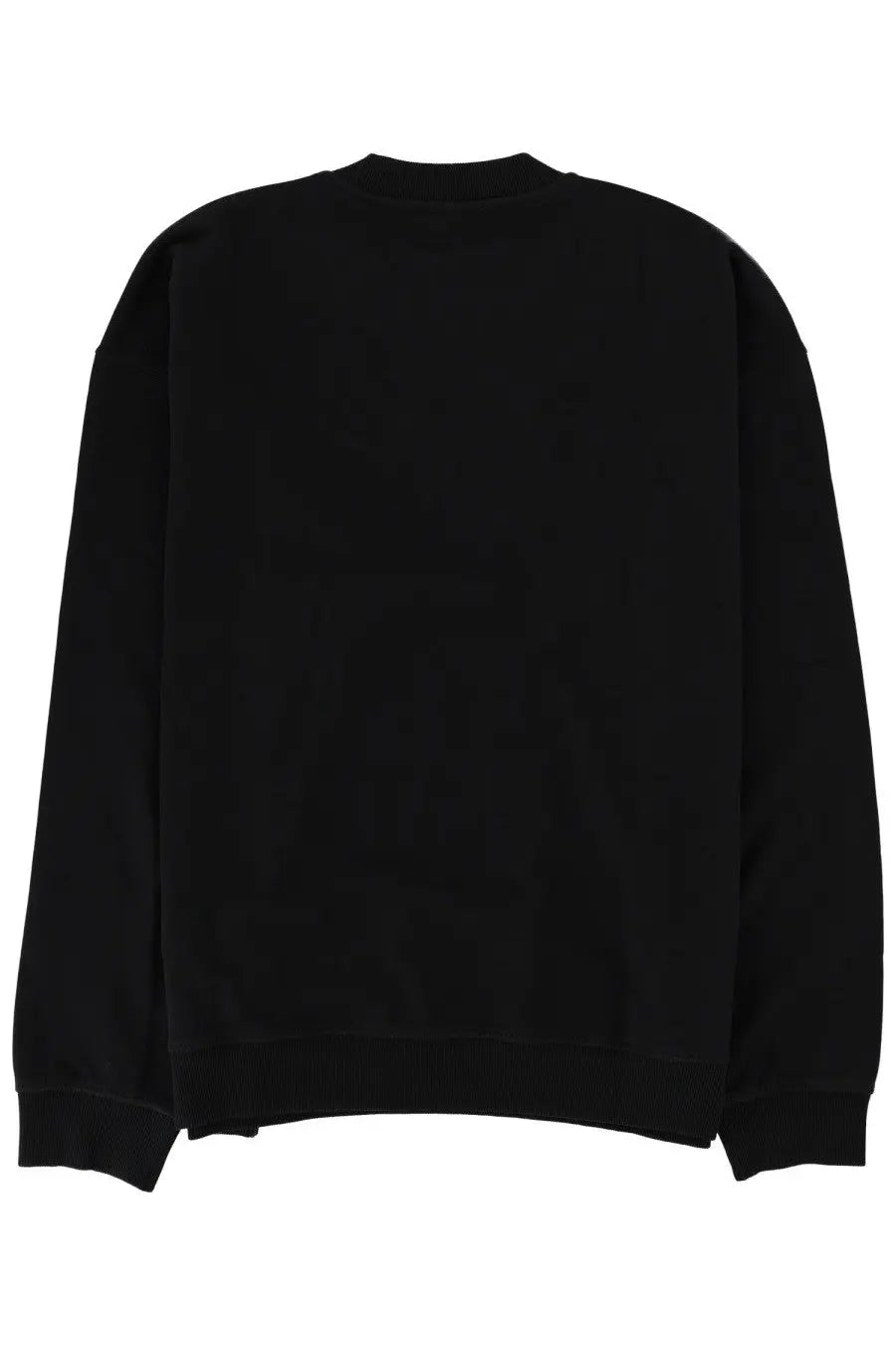 Black diesel men’s crewneck sweatshirt with ribbed cuffs and hem made from soft cotton blend fabric