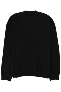 Black diesel men’s crewneck sweatshirt with ribbed cuffs and hem made from soft cotton blend fabric