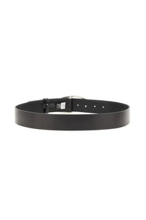 Diesel unisex cintura 1dr black black leather belt with silver-toned buckle and adjustable holes