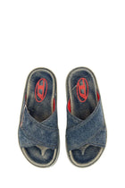 Diesel Unisex Slide Sandal Cris Cros Blue, view 6