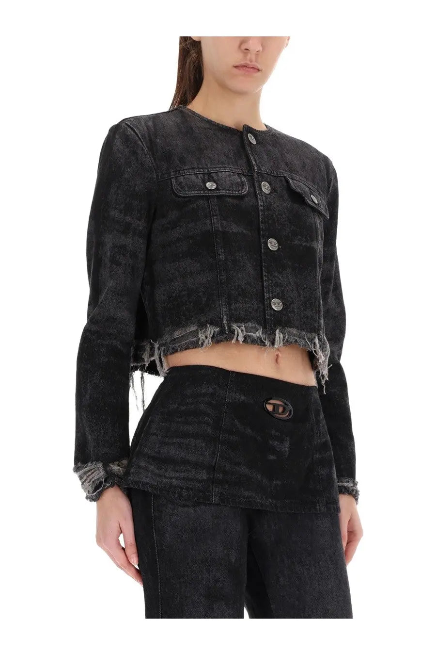 Diesel Women's DE Graffy Fsh Jacket Black, view 4