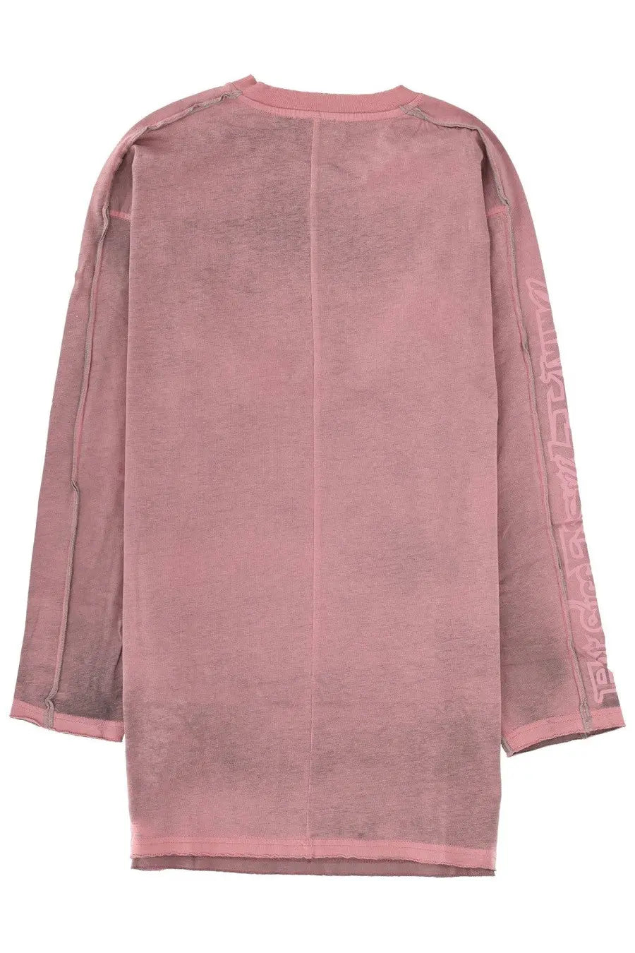 Diesel women’s mini dress aliene blue in dusty rose with long sleeves faded texture and subtle vertical seams