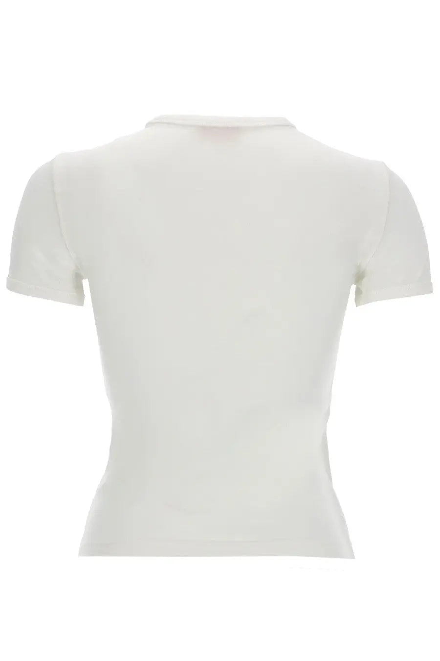 Diesel women’s shirt uncutieslong white sleek off-white short-sleeved fitted ribbed texture top