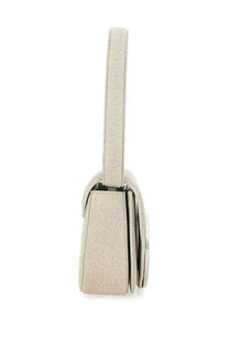 Diesel women’s shoulder bag in beige textured leather with a structured rectangular shape and matching top handle