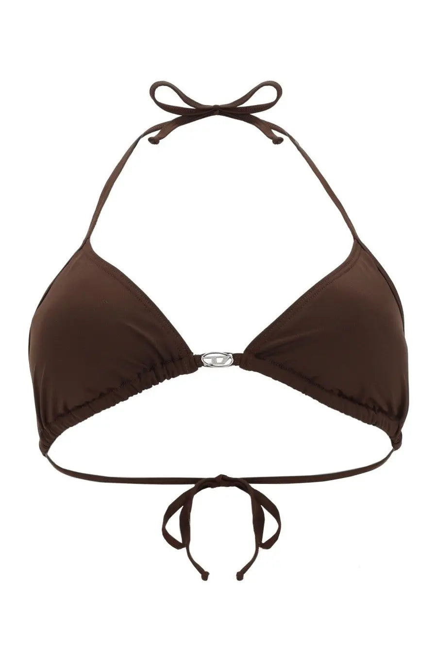 Diesel Women's Nylon Top Bikini with Chiusura Laccetti Brown