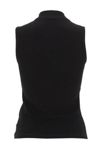 Diesel women’s sleeveless top mokky SL microdiv black with high neckline in soft breathable fabric