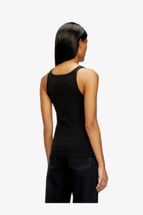Diesel women’s wife od ribbed cotton tank top black with a simple fitted design and sleeveless style
