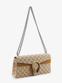 Gucci Women's Dionysus GG Fabric Crossbody Bag Beige