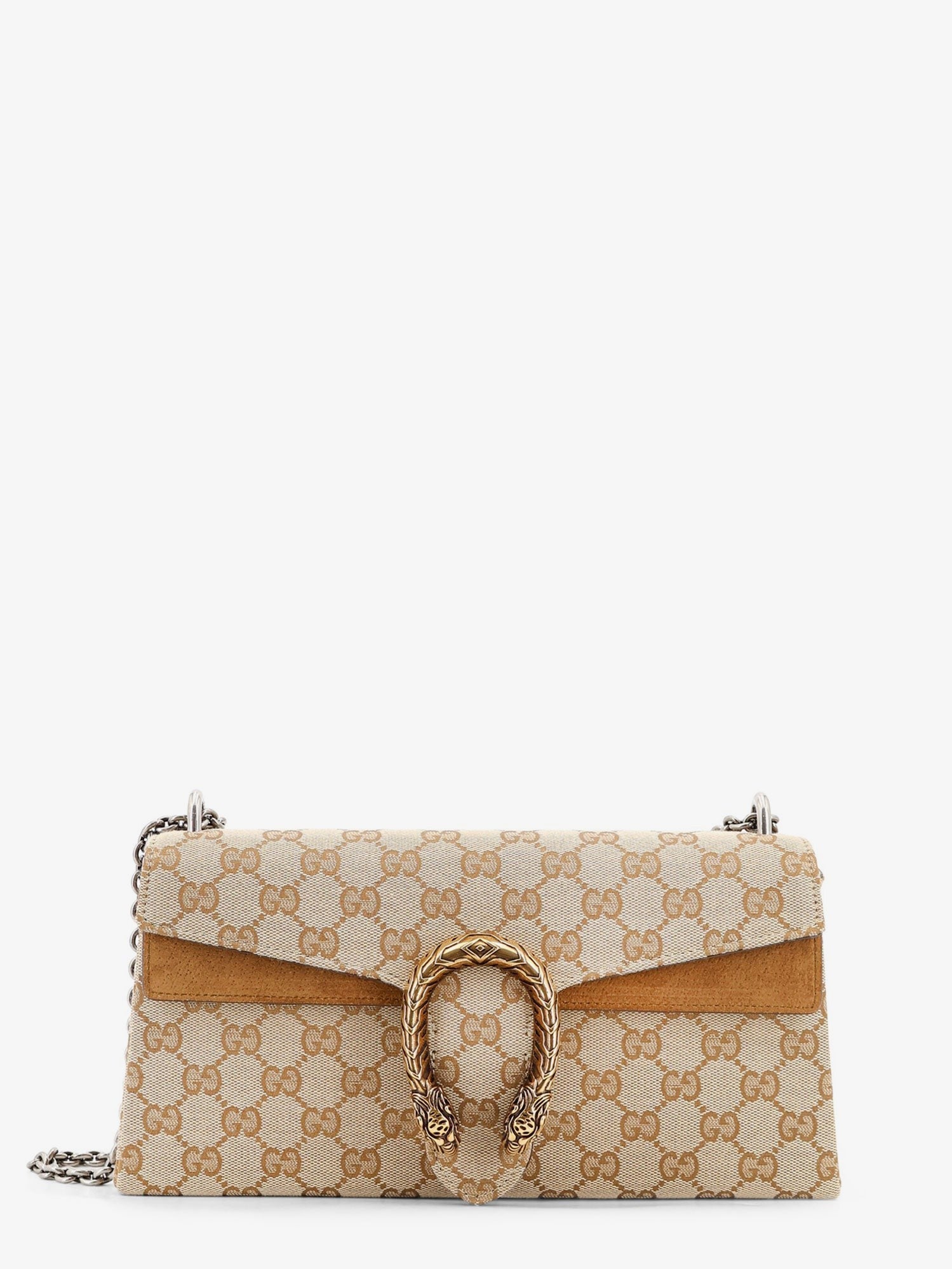 Gucci Women's Dionysus GG Fabric Crossbody Bag Beige