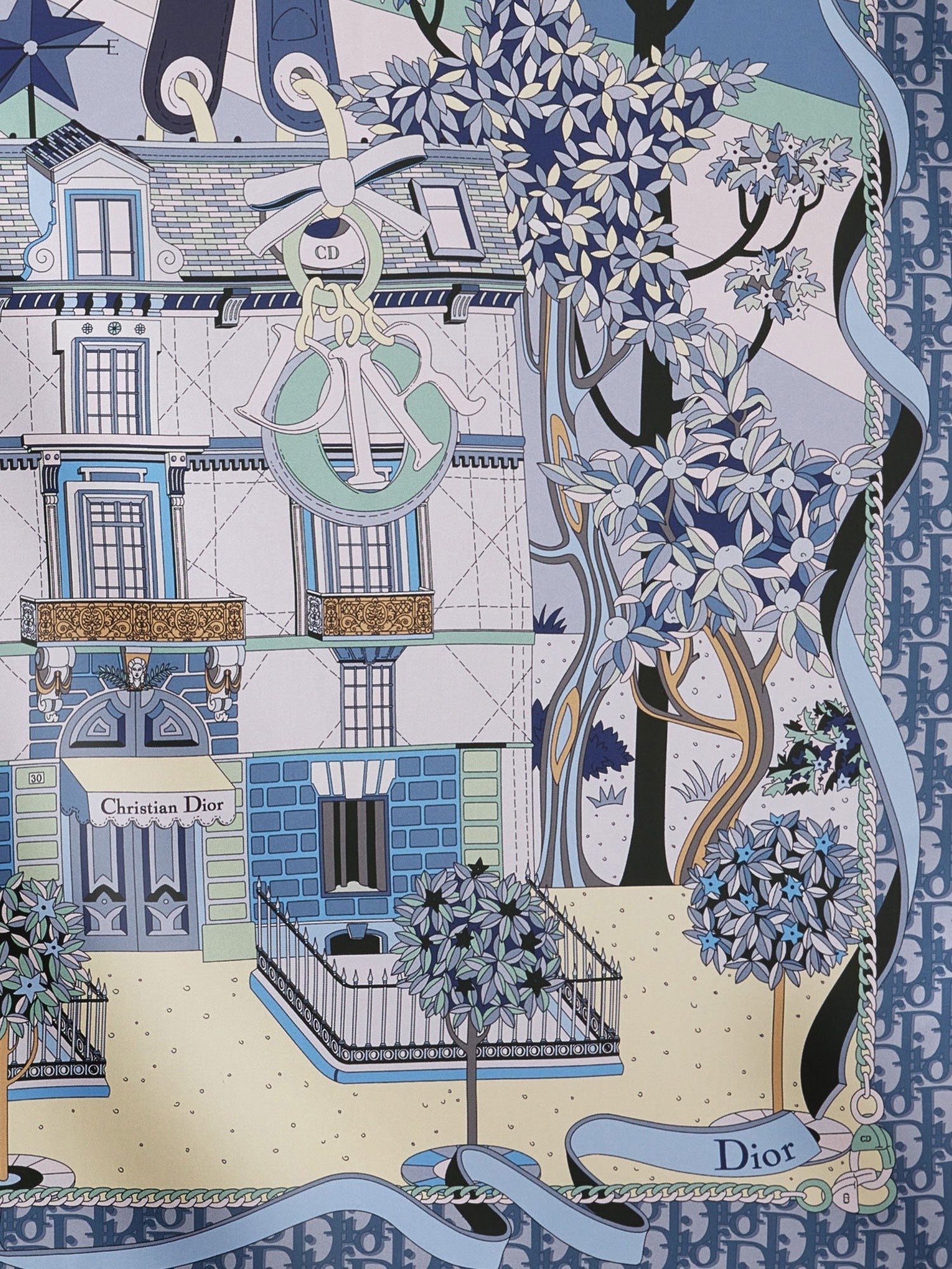 Dior Women's Dior Avenue Silk Foulard Blue