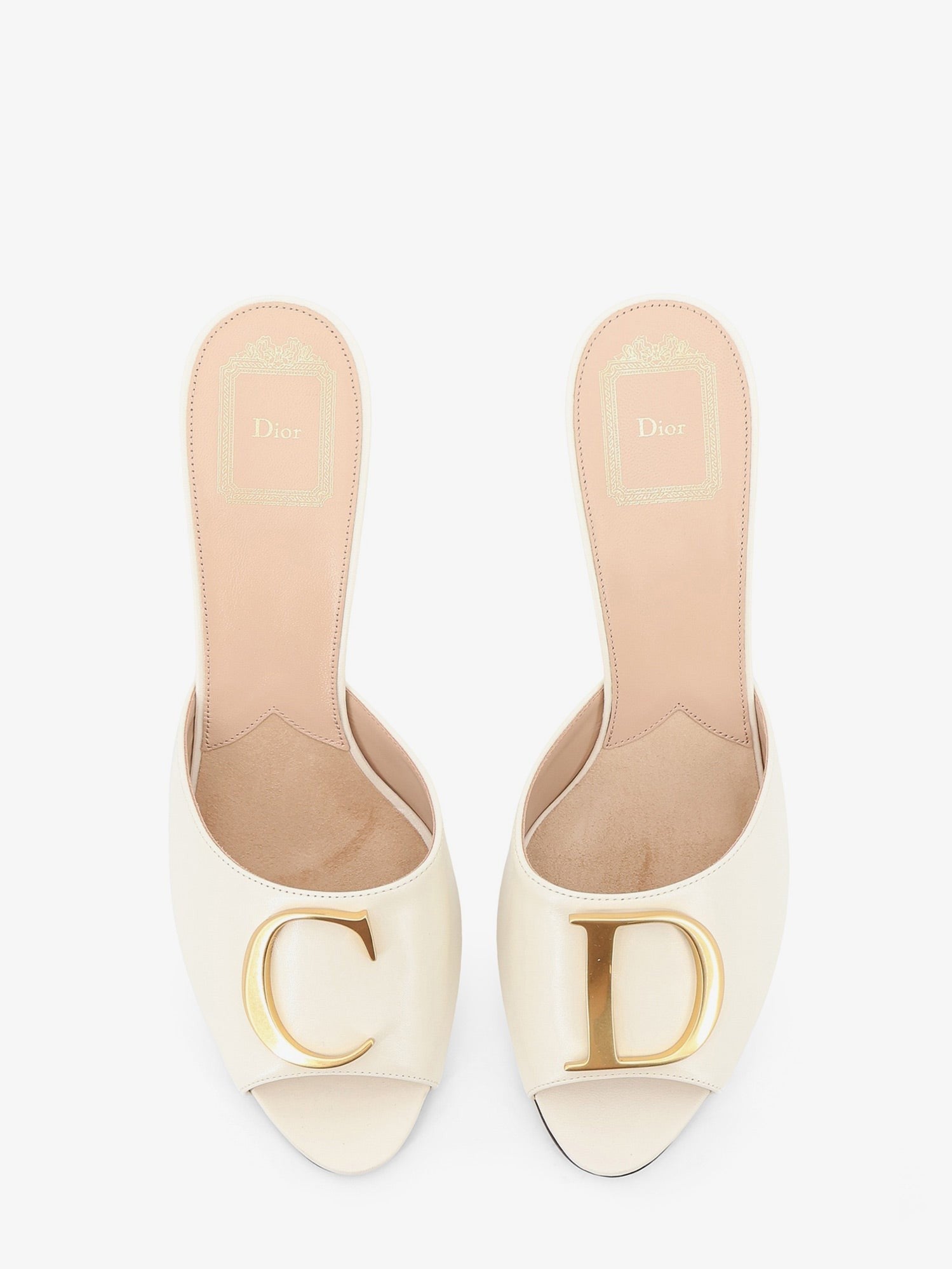 Dior Women's Dior Initials Leather Sandals White