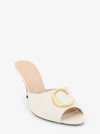 Dior Women's Dior Initials Leather Sandals White