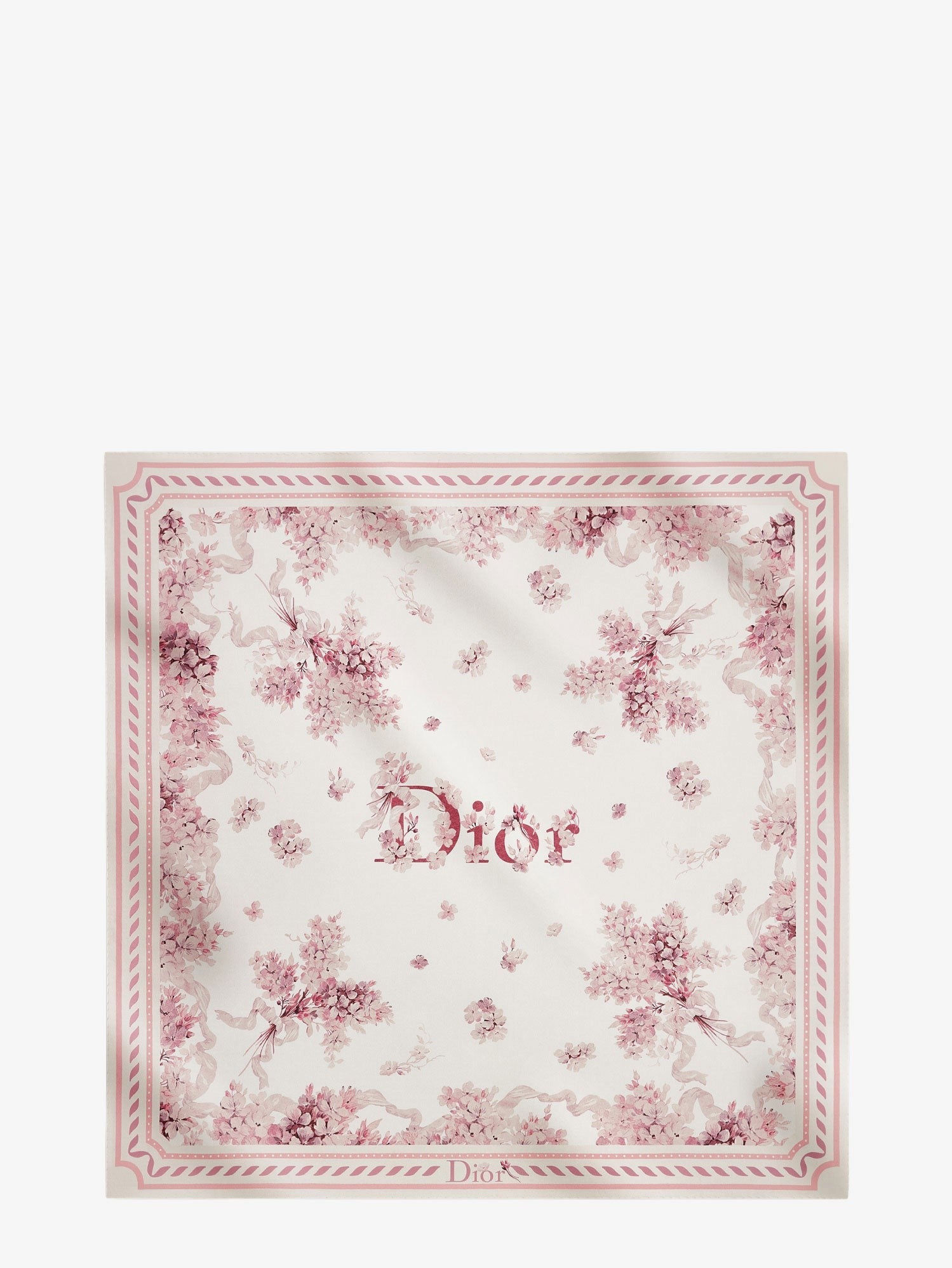 Dior Women's Dior Lilac Bouquet Print Silk Foulard Pink