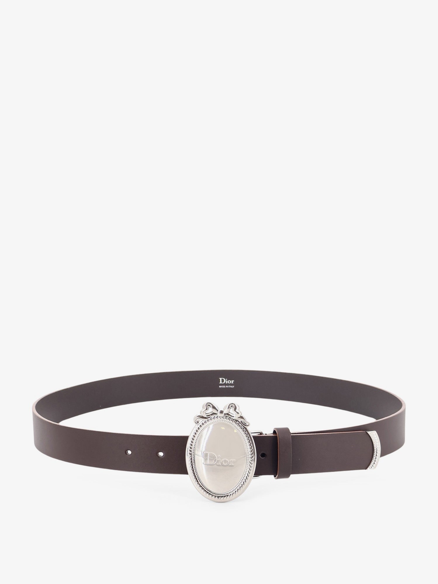 Dior Men's Dior Médaillon Leather Belt Brown