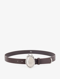 Dior Men's Dior Médaillon Leather Belt Brown