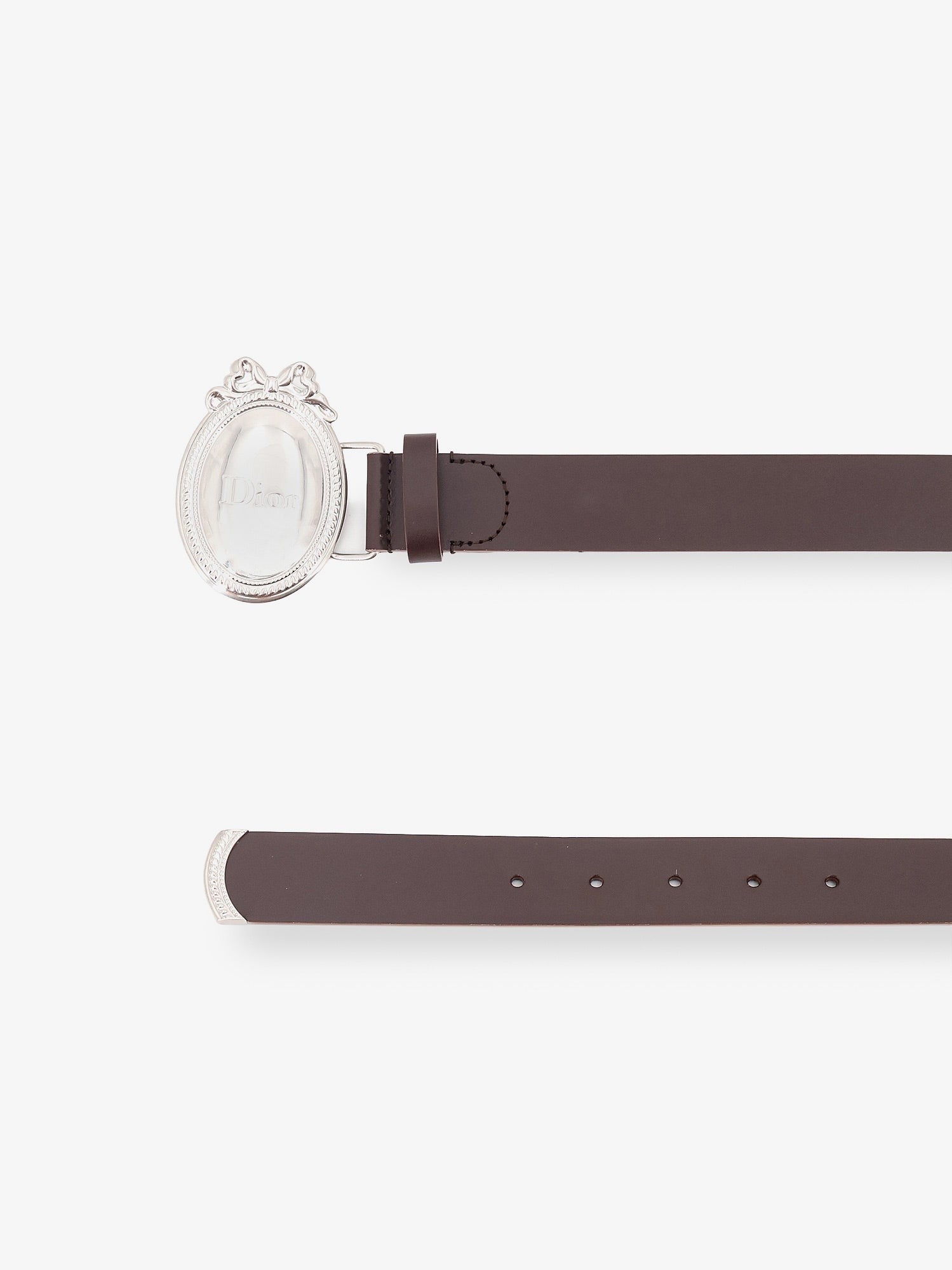 Dior Men's Dior Médaillon Leather Belt Brown