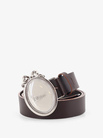 Dior Men's Dior Médaillon Leather Belt Brown