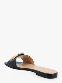 Dior Women's Dior Medaillon Leather Sandals Black