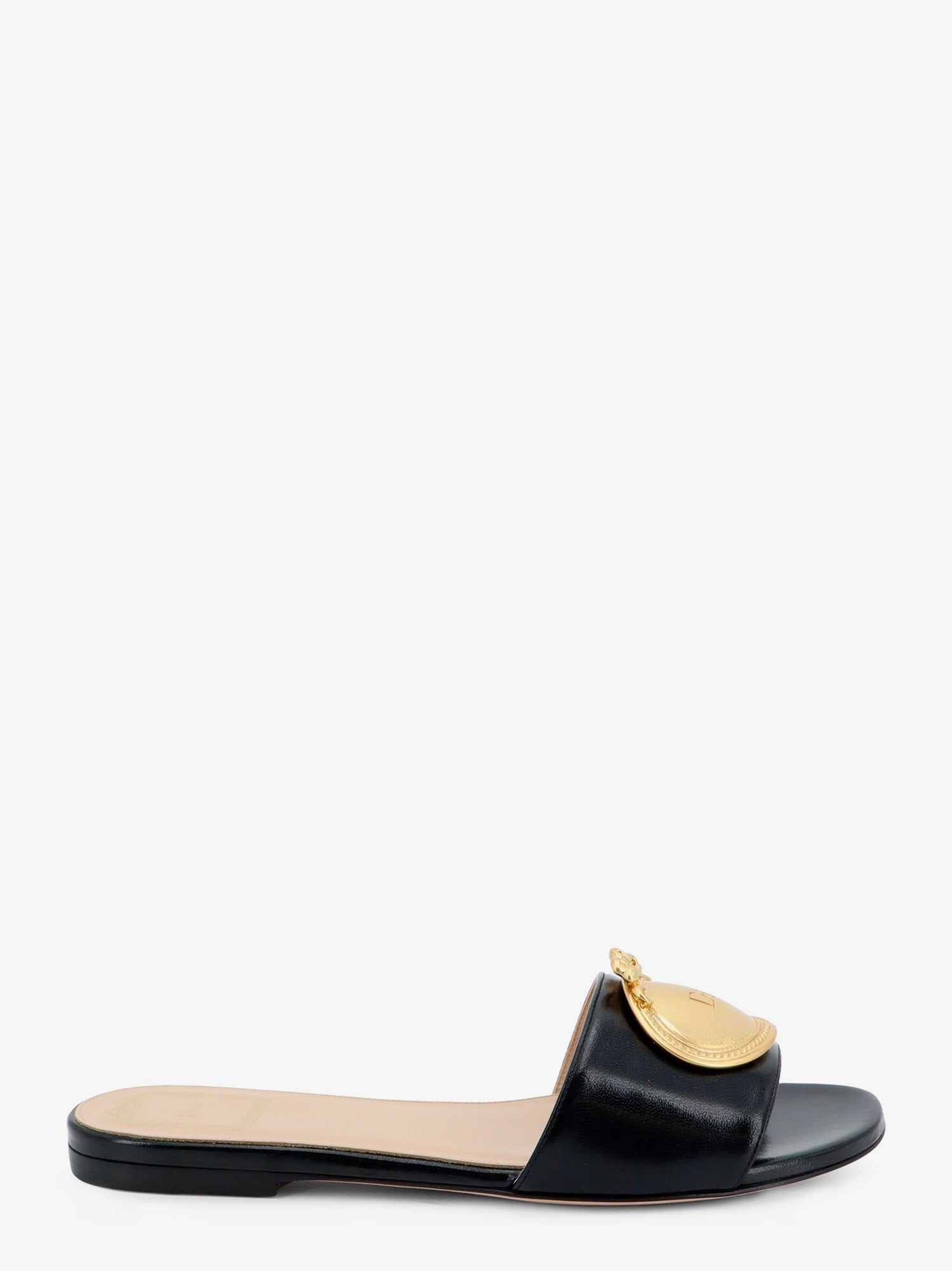 Dior Women's Dior Medaillon Leather Sandals Black