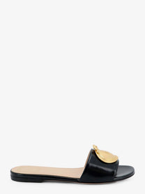 Dior Women's Dior Medaillon Leather Sandals Black