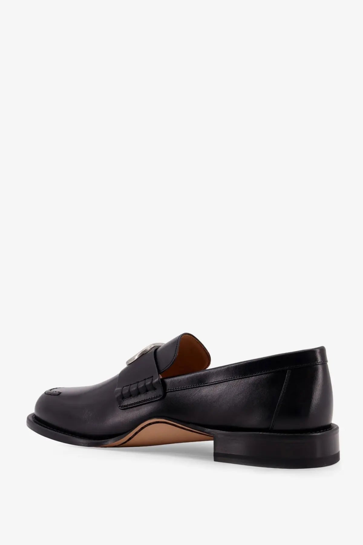 Dior men’s archie leather loafers black with polished finish and contrasting tan leather insole