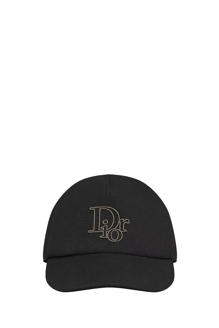 Black Dior men’s baseball cap with subtle silver thread logo embroidery in a stylish blue design