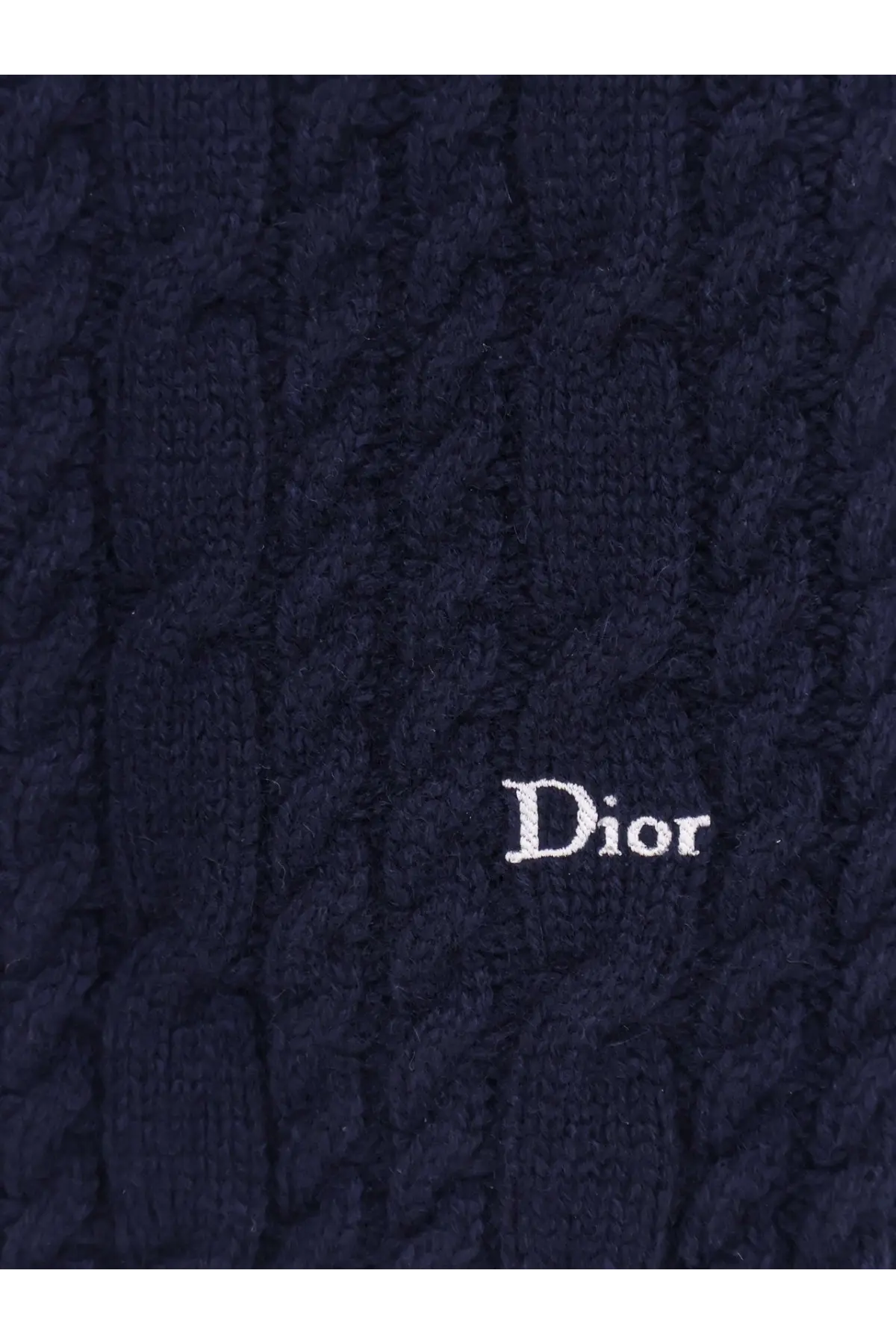 Dior Men's Cable Knit Cashmere Sweater Blue, view 3