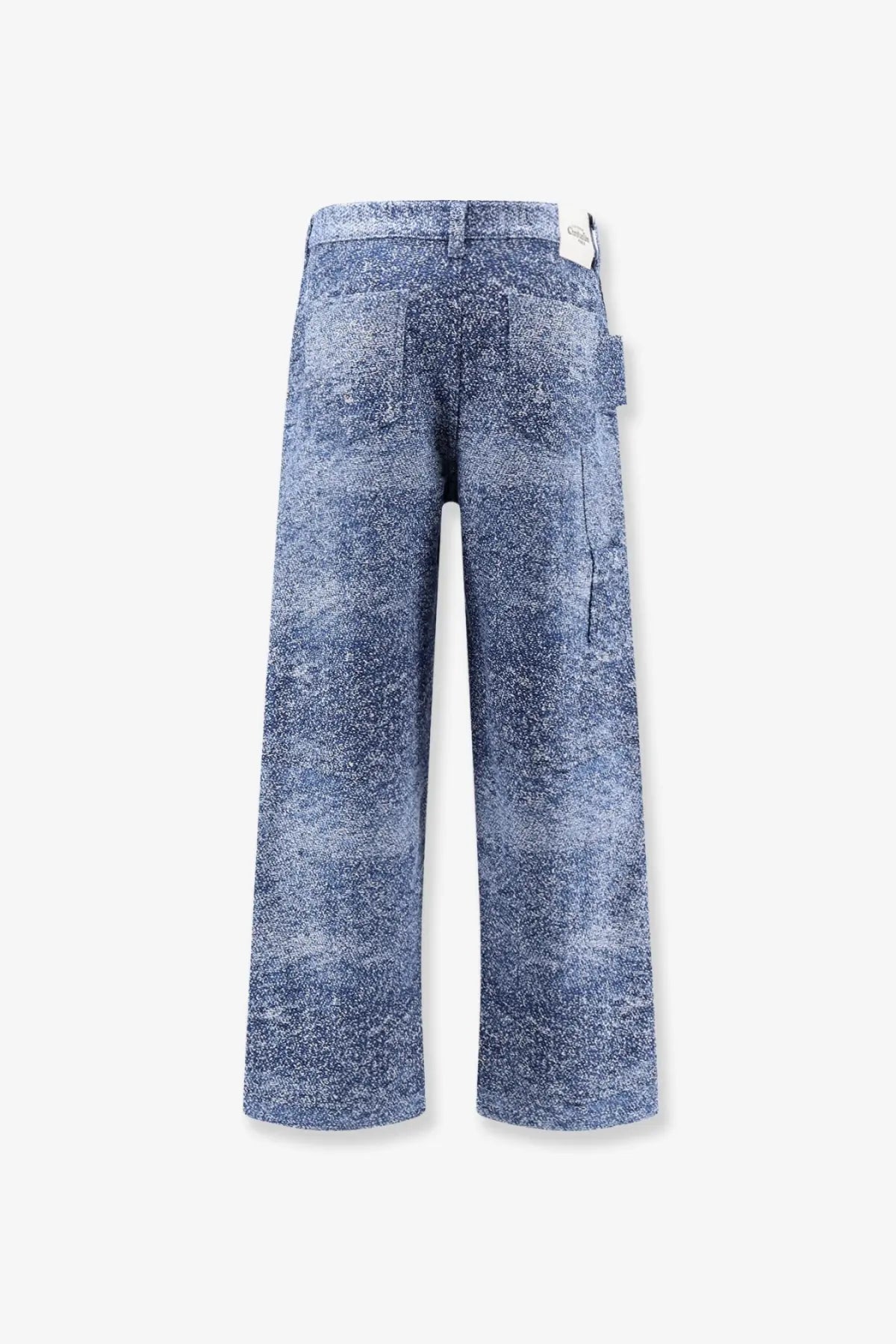 Dior men’s carpenter jacquard jeans blue gradient denim pants with speckled texture and side pockets