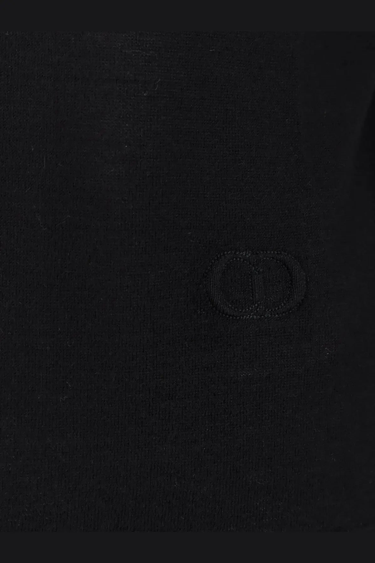 Black dior logo embroidered on dark cashmere fabric of dior men’s black cashmere sweater