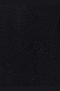Black dior logo embroidered on dark cashmere fabric of dior men’s black cashmere sweater