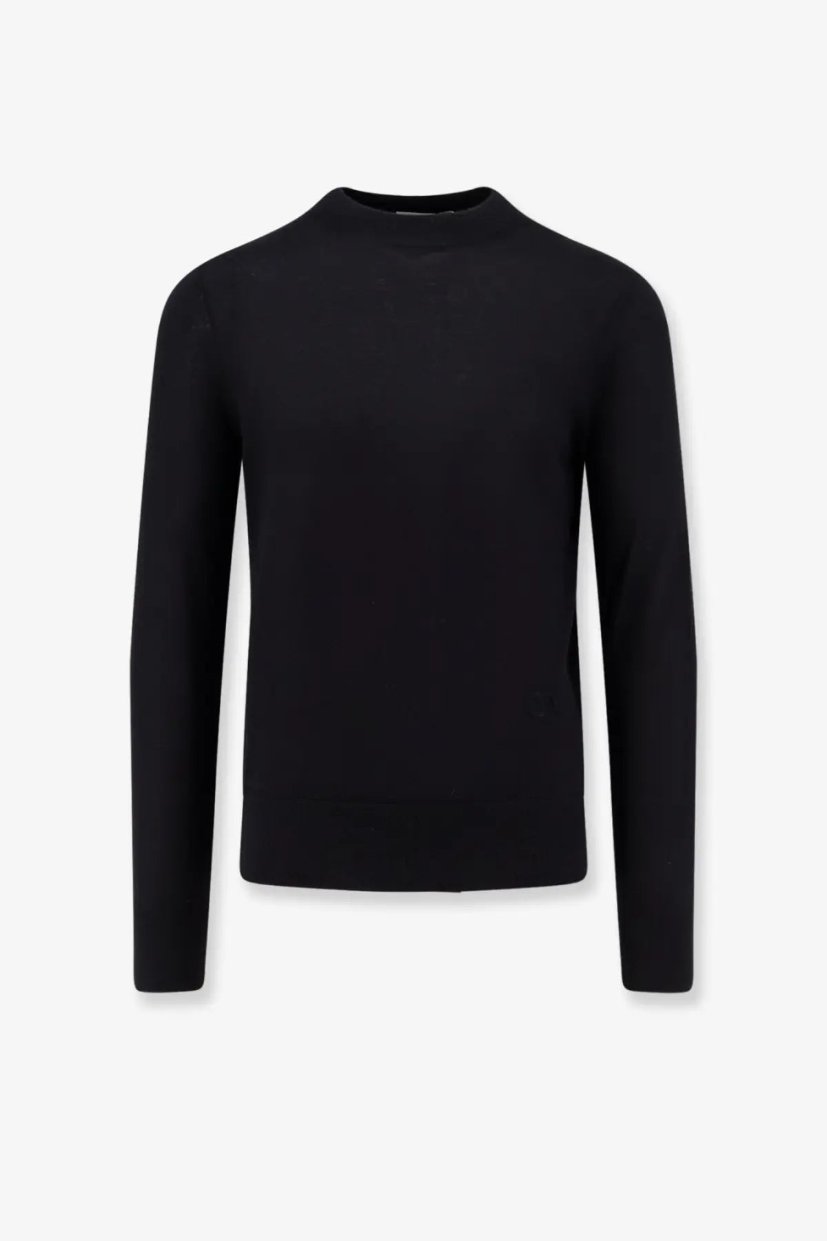 Dior men’s black cashmere sweater with long sleeves and a smooth minimalist crew neck design