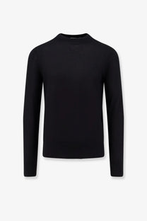 Dior men’s black cashmere sweater with long sleeves and smooth minimalist crew neck design
