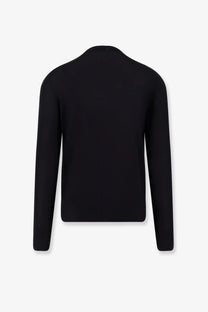 Dior men’s cashmere black long-sleeved knit sweater with a simple solid design perfect for stylish warmth