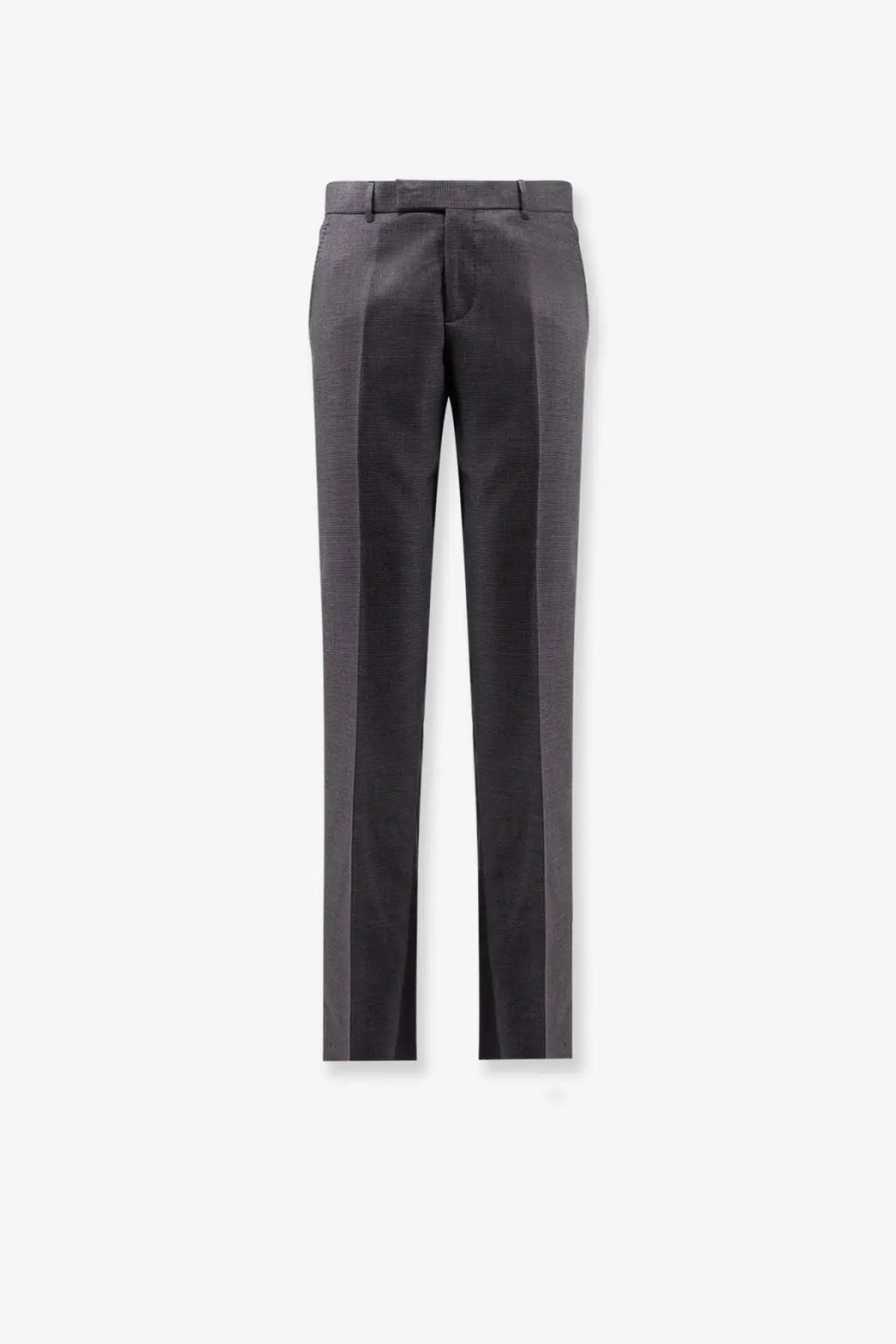 Dark gray dior men’s cashmere and wool tailored trousers with sleek straight-leg cut and subtle texture