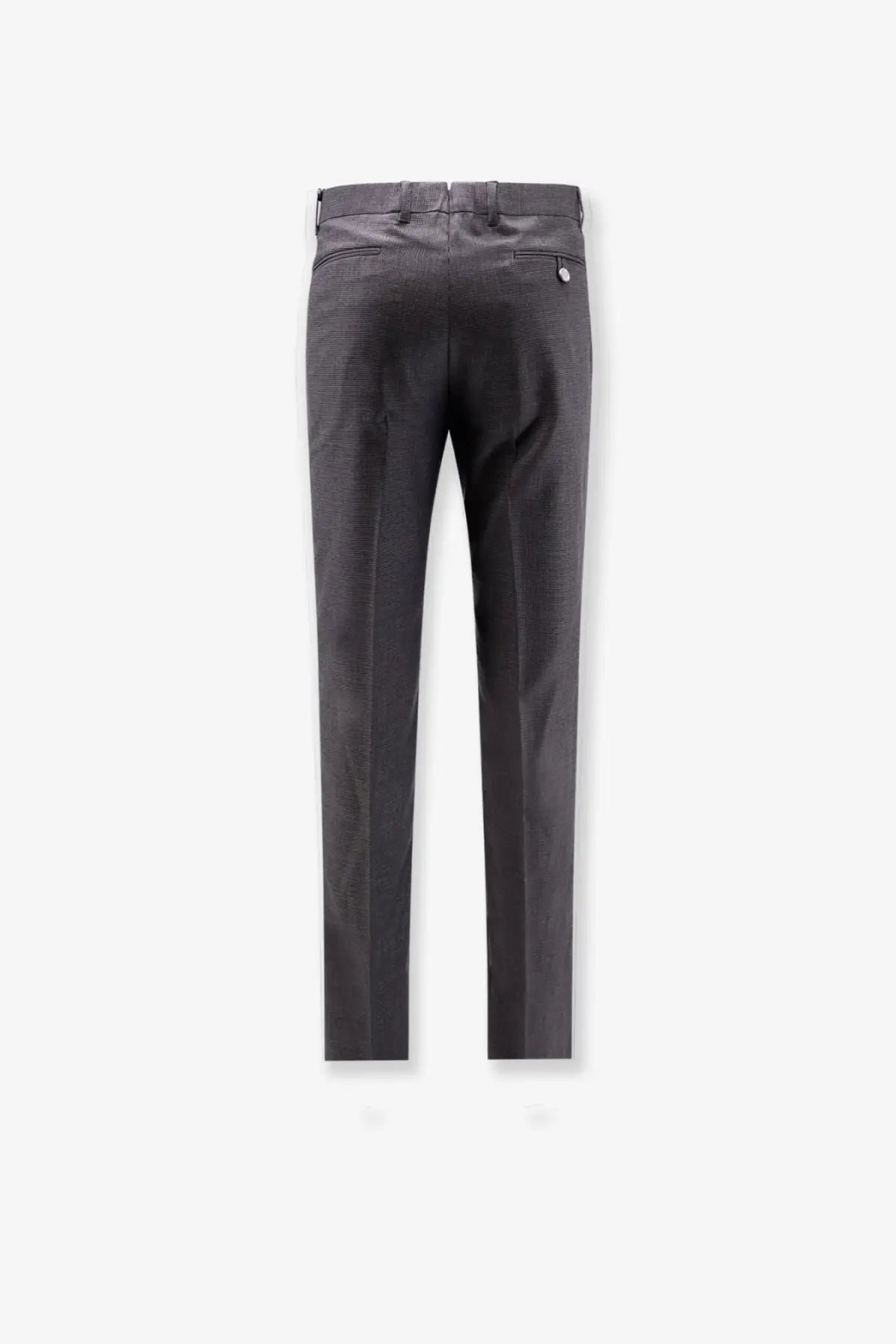 Dark gray Dior men’s cashmere and wool trousers with sleek tailored fit and subtle stitching details