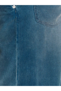 Blue corduroy shirt with subtle vertical ribbed texture and single white button at collar for dior men’s trousers look