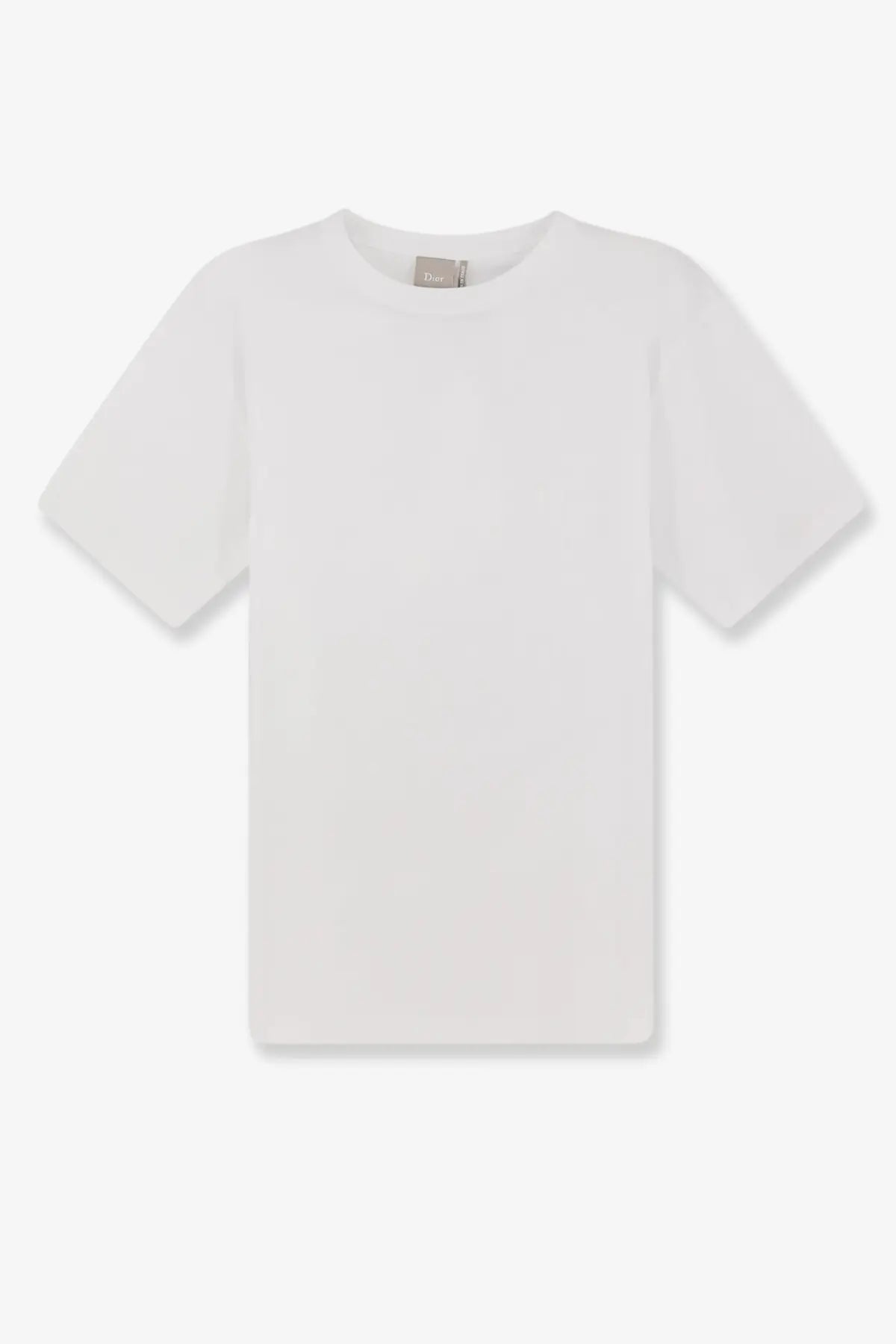 Dior men’s white cotton t-shirt with a simple crew neck and short sleeves
