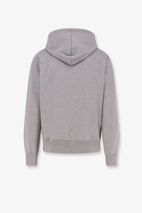 A soft heather gray dior men’s cotton sweatshirt with hood ribbed cuffs and hem