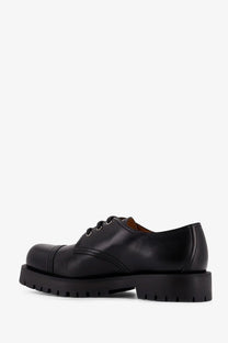 Dior men’s dh dexpiii black leather derby shoes with chunky rubber sole and cap toe design