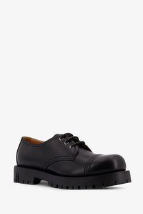 Dior men’s dh dexpiii black leather oxford shoe with chunky rubber sole and silver eyelets