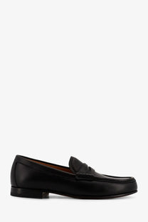 Dior men’s Granvil black leather loafer with polished finish and classic moccasin-style design