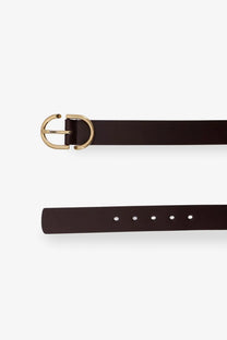 Dior men’s leather belt brown with dark brown leather and gold toned d ring buckle