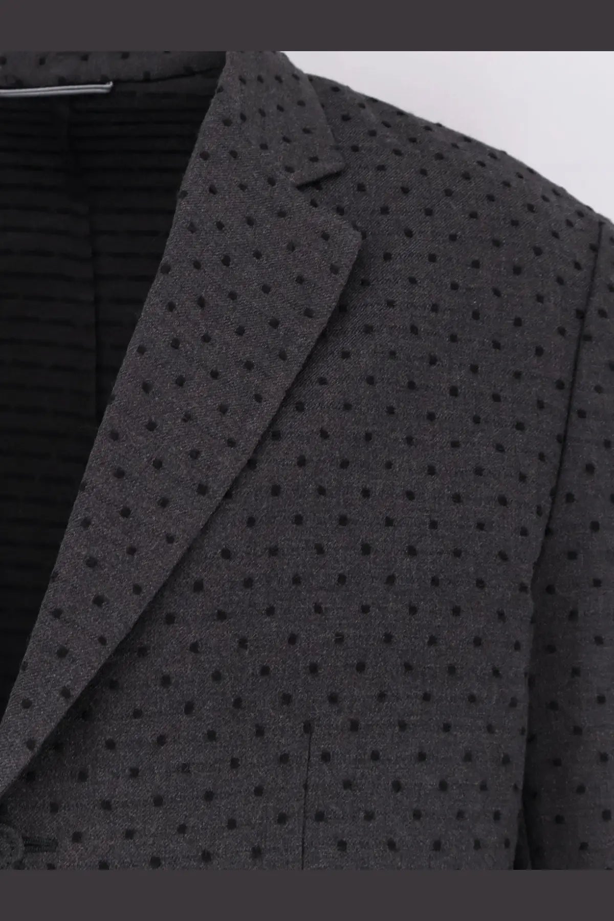 Dior Men's Polka Dots Virgin Wool and Alpaca Jacquard Blazer Black, view 3