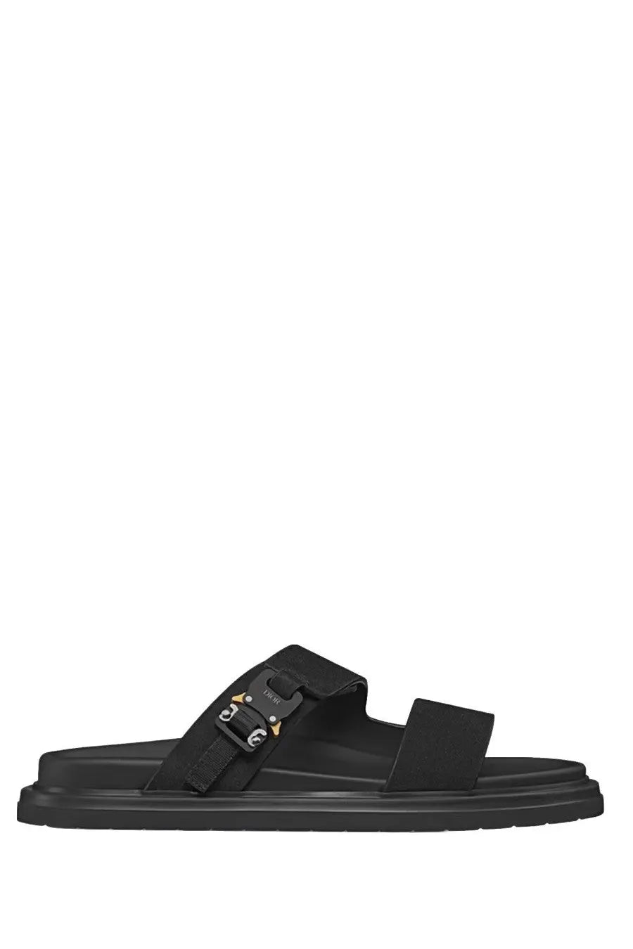 Dior men’s sandalo aqua black black leather slide sandal with matte finish and distinctive buckle closure