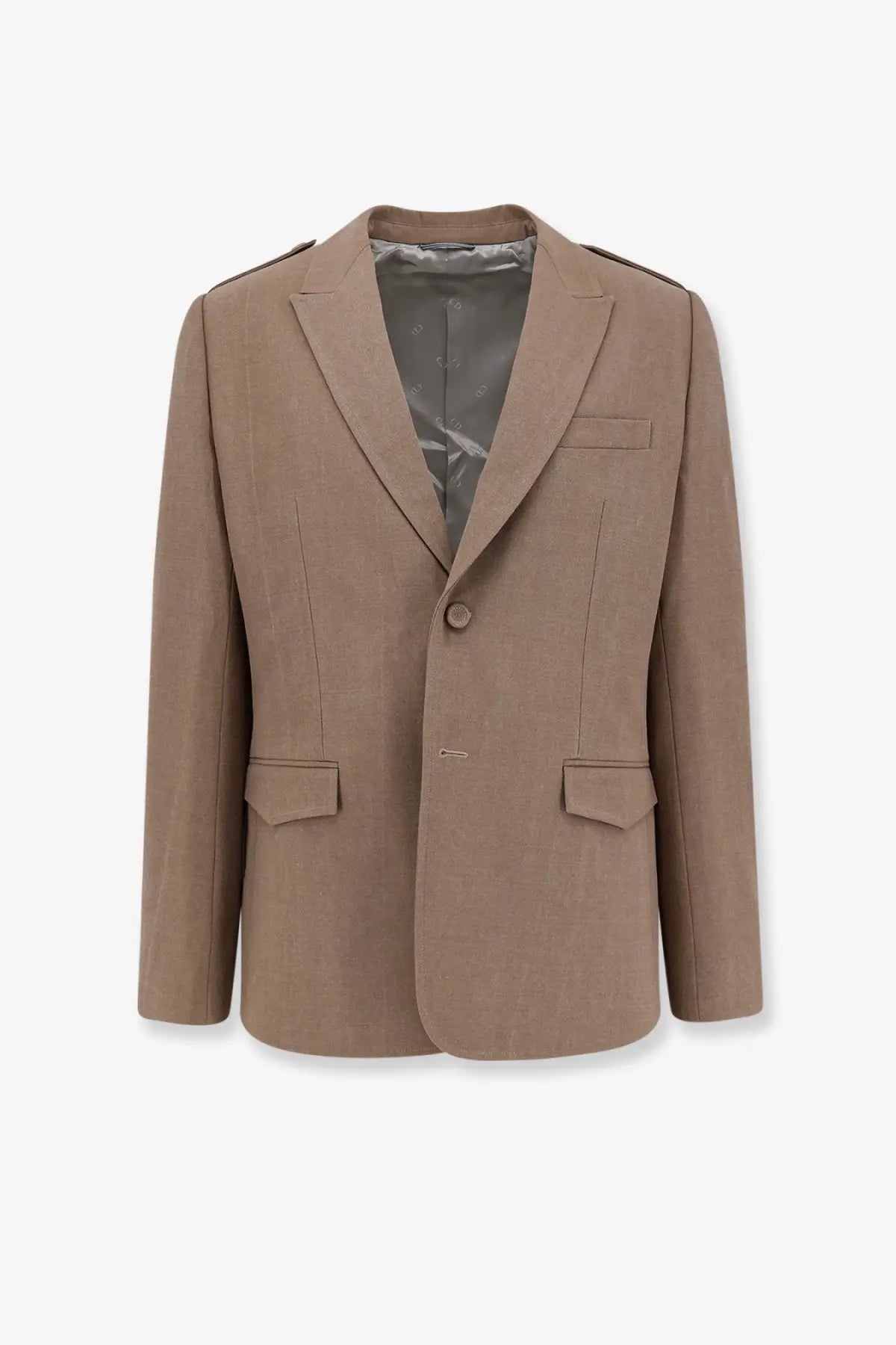 Dior Men's Single Breasted Virgin Wool Blazer Beige
