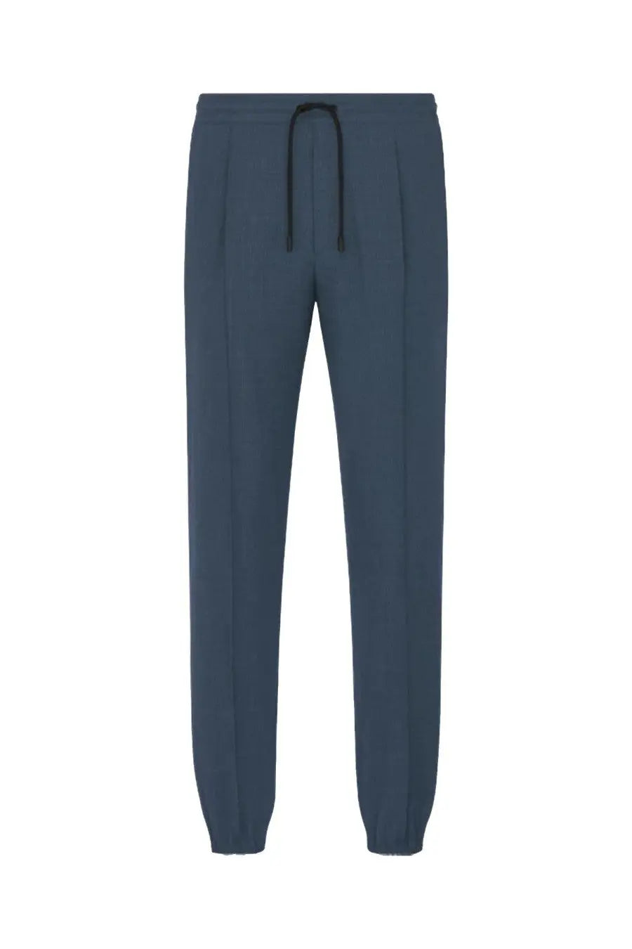 Navy blue Dior men’s wool blend tapered jogger pants with black drawstring waistband for stylish comfort