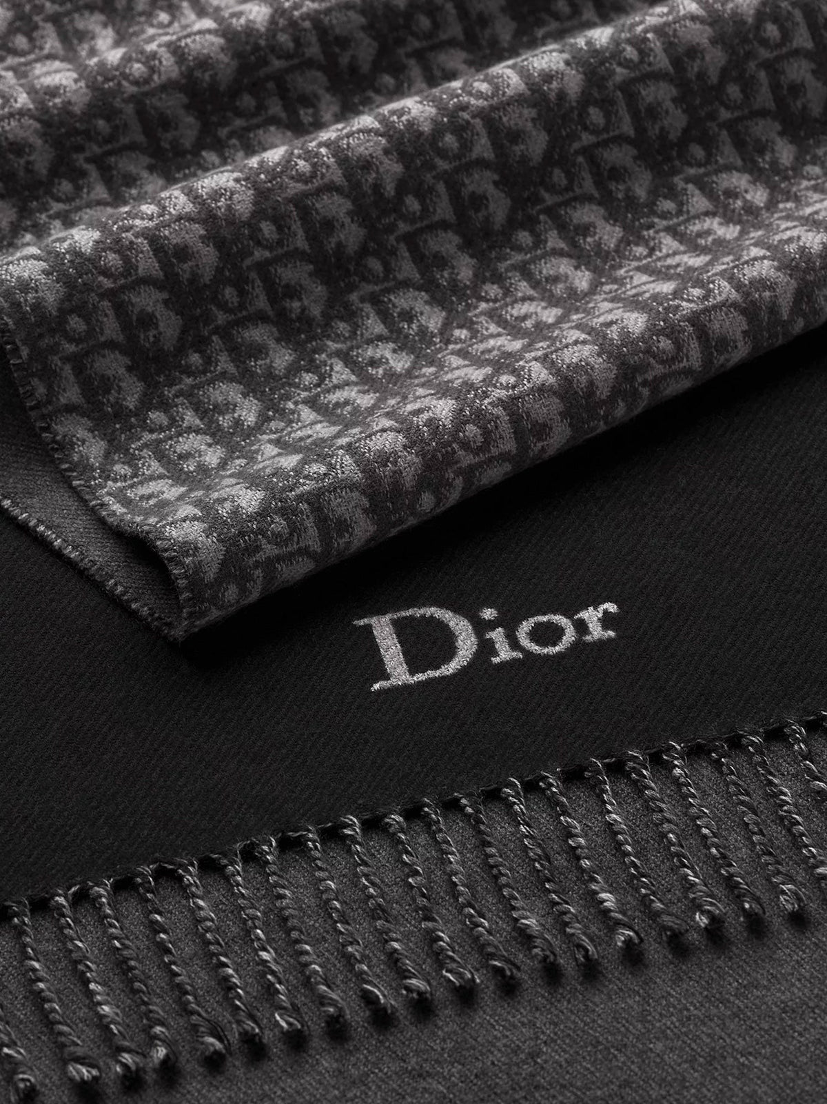 Dior Men's Wool Scarf Grey, view 2