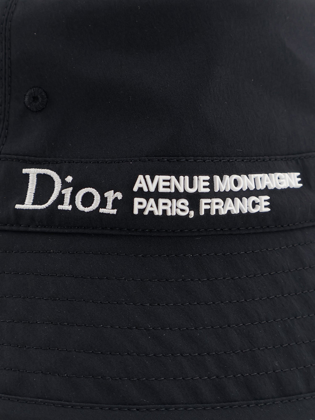 Dior Men's Dior Montaigne Cloche Hat in Technical Fabric Black