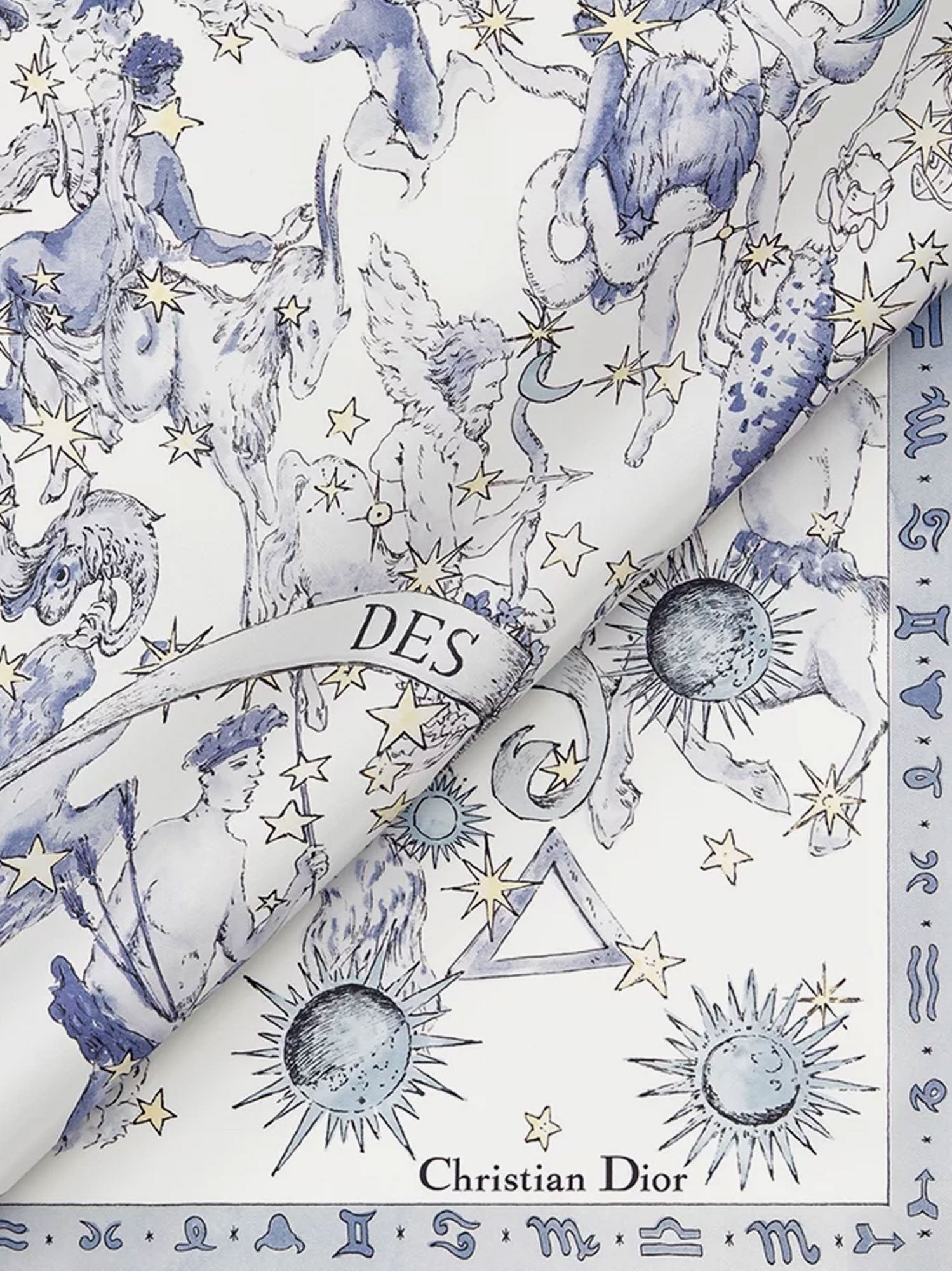 Dior Women's Dior Night of Dreams Silk Twill Foulard Blue Dior