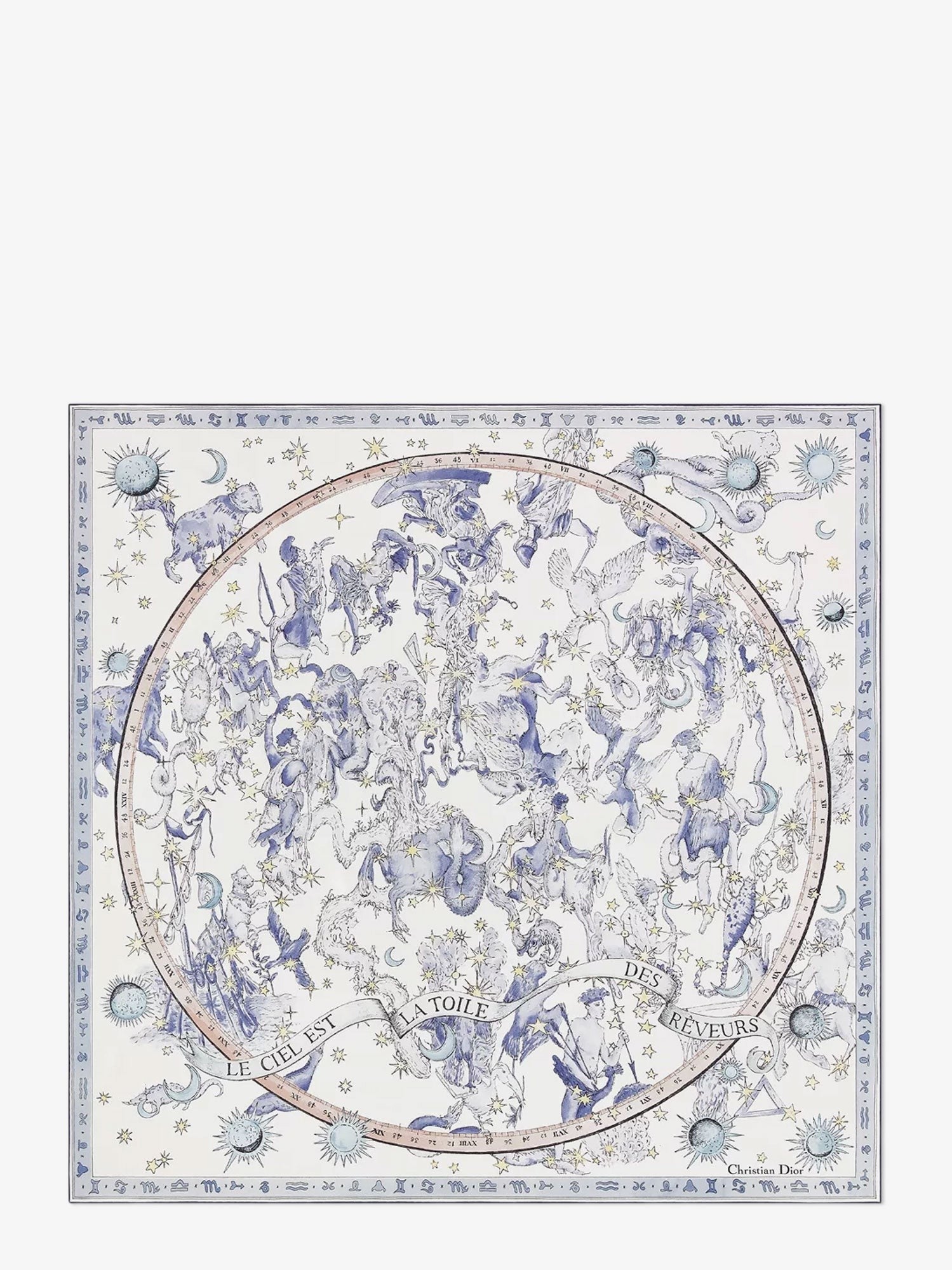 Dior Women's Dior Night of Dreams Silk Twill Foulard Blue Dior